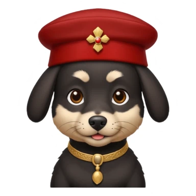 black suited dog with fes hat sticker
