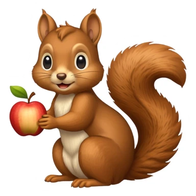 Add a thought bubble above the squirrel's head to make it look like it is thinking, in Apple emoji style, with no background. sticker
