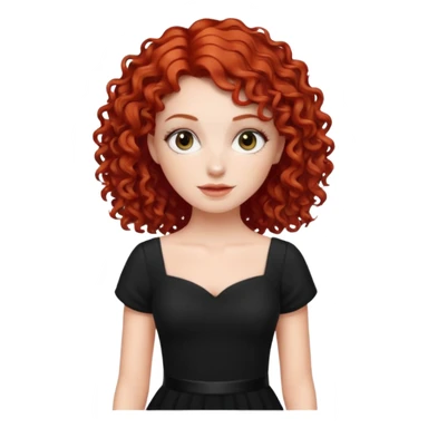 red curly haired black dress white girl sticker