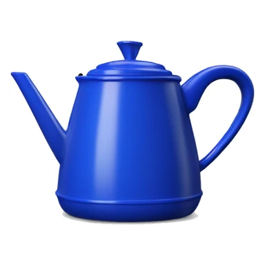 Realistic cobalt blue camping coffee pot isolated.  sticker