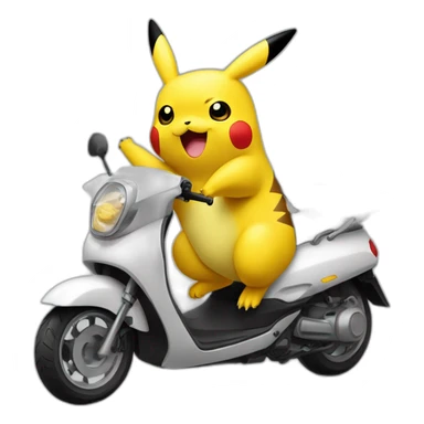 Pikachu, sur une vache sur une moto sur un scooter sur une voiture sticker