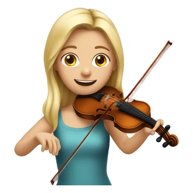 blond girl playing a violin sticker