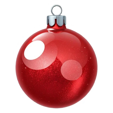 Red glitter ball ornament sticker