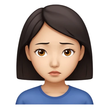 worried asian woman sticker