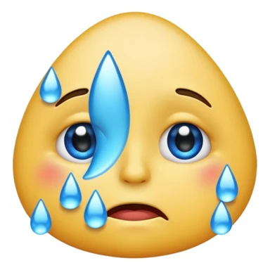 crying emoji with one gigantic tear sticker