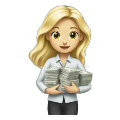 a blond girl always carrying monopoly game boxes sticker