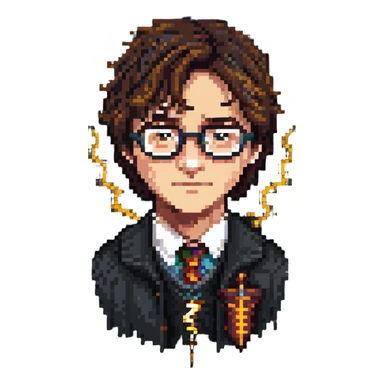 Harry Potter with glasses and lightning scar sticker