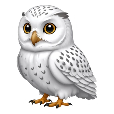 White Snowy Arctic Collared Lemming-Snowy-Owl-hybrid, full body sticker