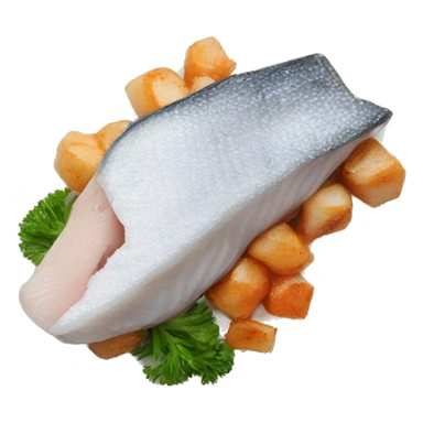 Pacific cod steak with the silver skin sticker