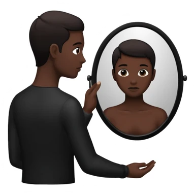 silhouette looking into a mirror sticker