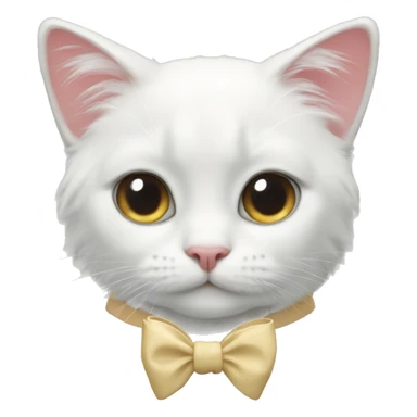 Coqette bow with a white cat sticker