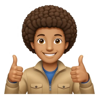 Two thumbs up, smile, short Afro  sticker