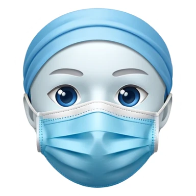 blue medical covid mask sticker