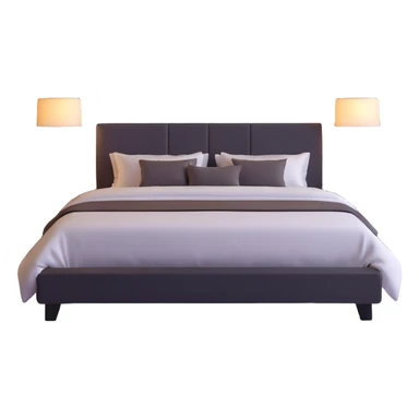 spacious modern bedroom with elegant furniture, mood lighting, king bed, stylish decor sticker