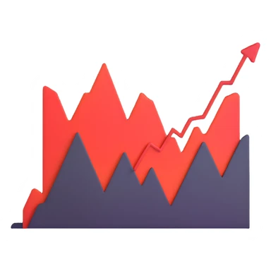 stock market with rising graph sticker