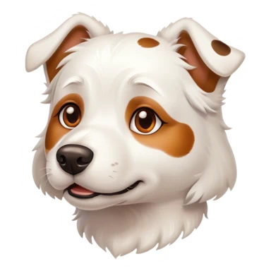 white dog with brown spots head shot sticker