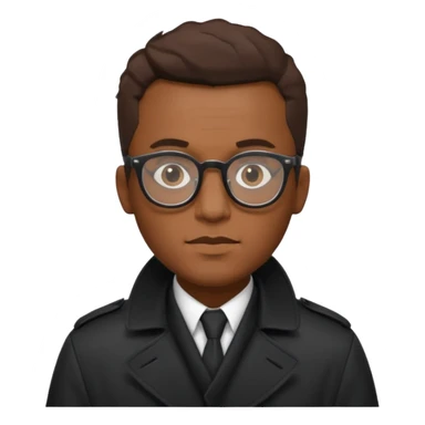 black man in black trenchcoat and glasses sticker