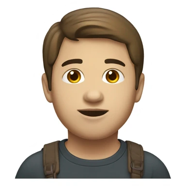 Young Hispanic full body  with short straight brown  hair pale skin very tall a little chubby  sticker