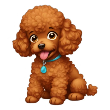 red toy poodle crying with tears sticker