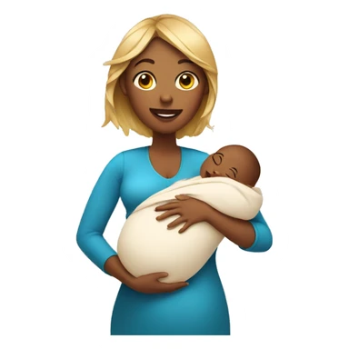 Pregnant Woman Holding A Newborn Baby sticker