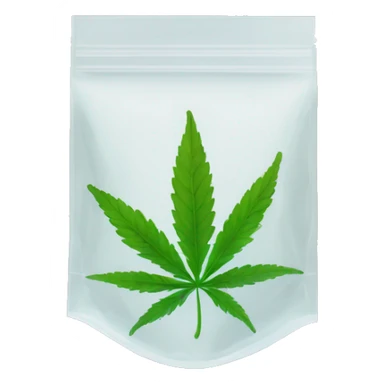 transparent ziplock bag with sativa leaf inside sticker