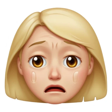 crying face emoji, expressive and clear, apple style sticker