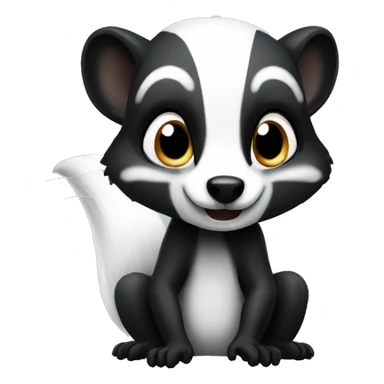 Skunks with black eyes sticker