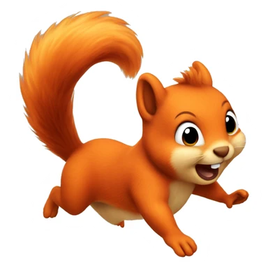 little jumping orange burnt squirrel sticker