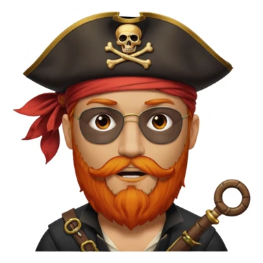 Pirata con un parche en el ojo y con barba anaranjado sticker