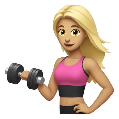 Blonde girl with dumbbells in her hands sticker