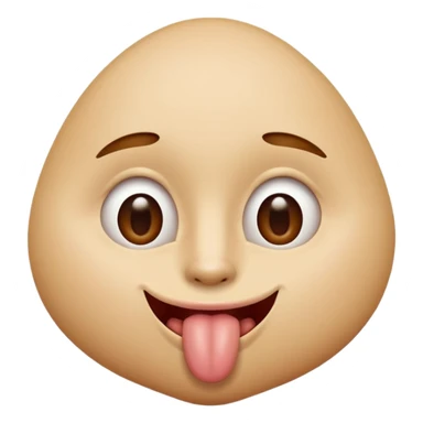 tête qui tire la langue sur le côté avec la bouche de côté et faisant des amandes avec ses yeux sticker