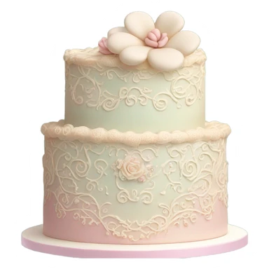 tiered cake with vintage style frosting sticker