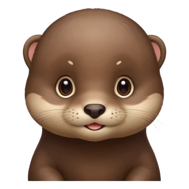 Cute baby otter's face (little cheeks, not much hair) sticker
