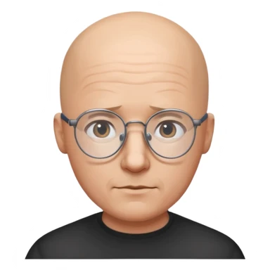 bald headed man with glasses, math symbols above his head sticker
