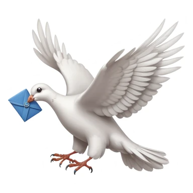 a dove with a letter, in paws sticker