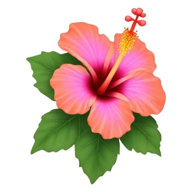 Hibiscus flower with petals of orange and pink sticker