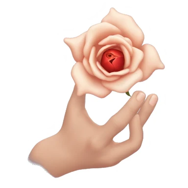 An image of a hand with a large rose thorn stuck in the skin, causing a slight distortion around the wound sticker