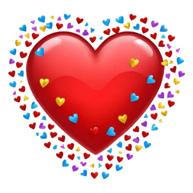 heart with a confetti fill sticker