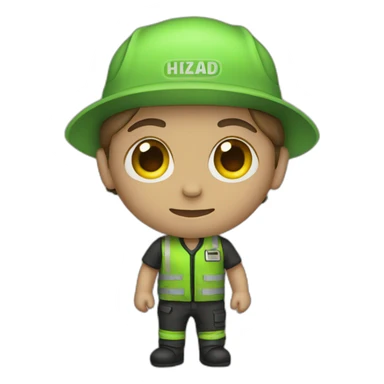 human with hazard clothing sticker