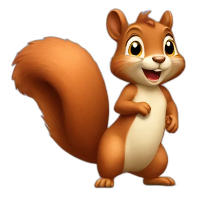 the squirrel stands on the prize podium taking first place sticker