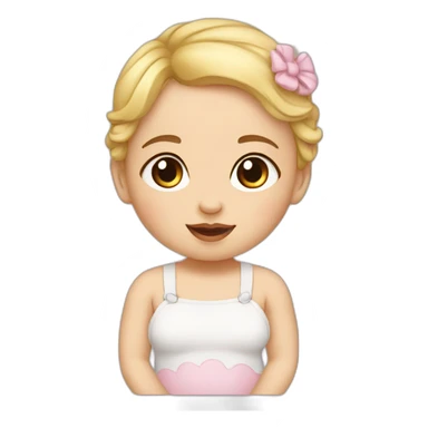 cradle white baby-girl sticker