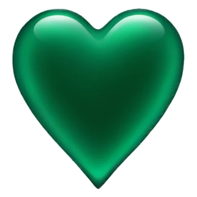 Dark green glass heart  sticker
