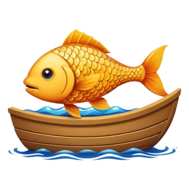 poisson dans un bateau sticker