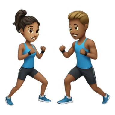 couple training together sticker