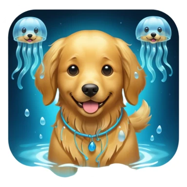 Jellyfish with dog sticker