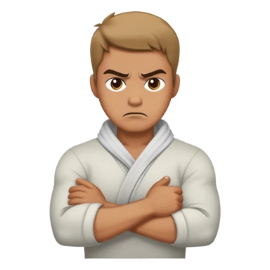 Man crossed arms holding neck angry and upset  sticker