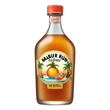 Realistic Malibu rum bottle isolated   sticker