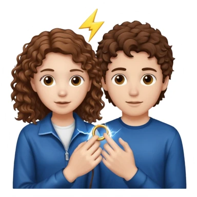 a 15 year old white girl with brown curly hair but she has lightnings in it with a brown haired white boy who gave her a promise ring sticker