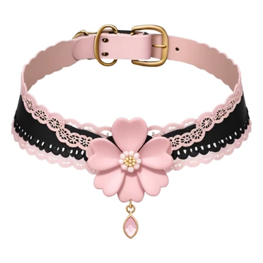 Pastel pink Lolita Sakura flower choker sticker