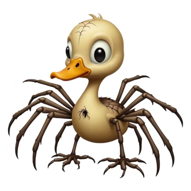 Zombie duckling with spider legs horror sticker